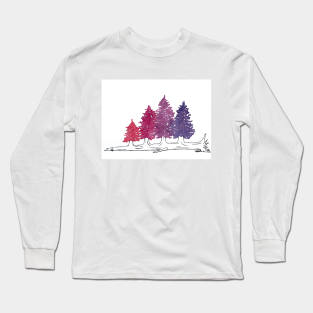 Perseverant Pine Tree Watercolour Painting Long Sleeve T-Shirt